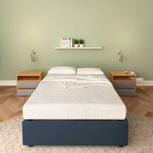 Baldiflex letto contenitore piazza e mezza senza testata in ecopelle Cloe blu notte