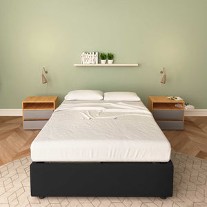 Baldiflex letto contenitore piazza e mezza senza testata in ecopelle Cloe nero