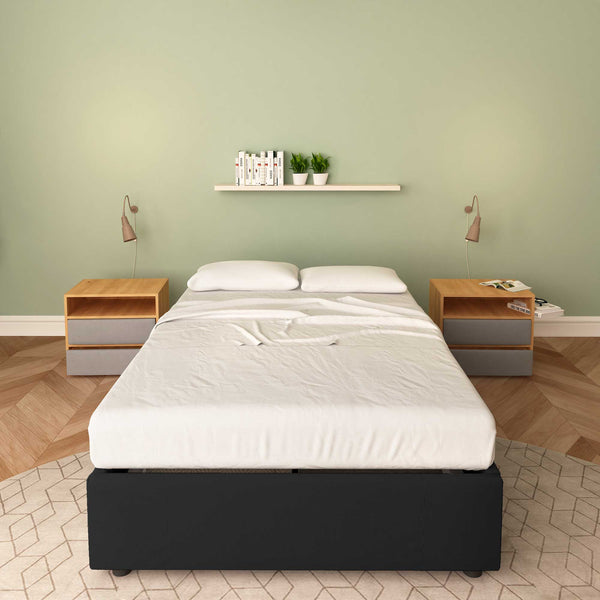 Baldiflex letto contenitore piazza e mezza senza testata in ecopelle Cloe nero