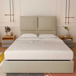 baldiflex letto matrimoniale in ecopelle beige chiaro Diana XL