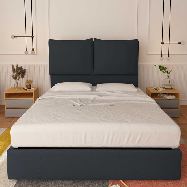 baldiflex letto king size queen size in ecopelle grigio scuro Diana XL