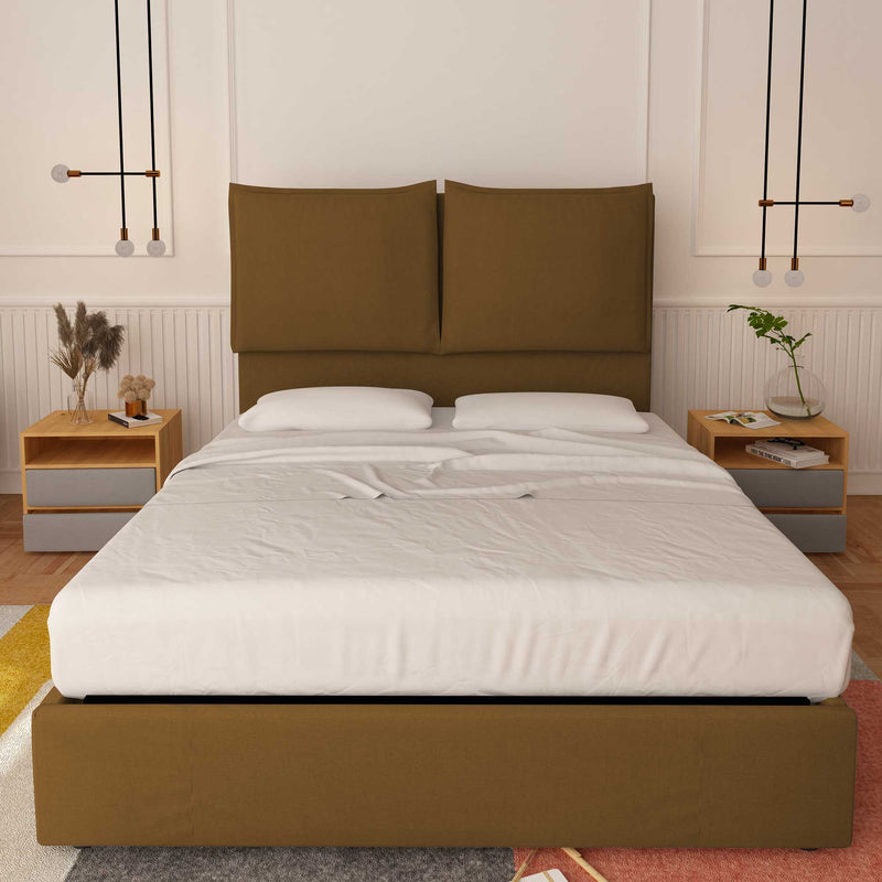 baldiflex letto king size queen size in ecopelle nocciola Diana XL