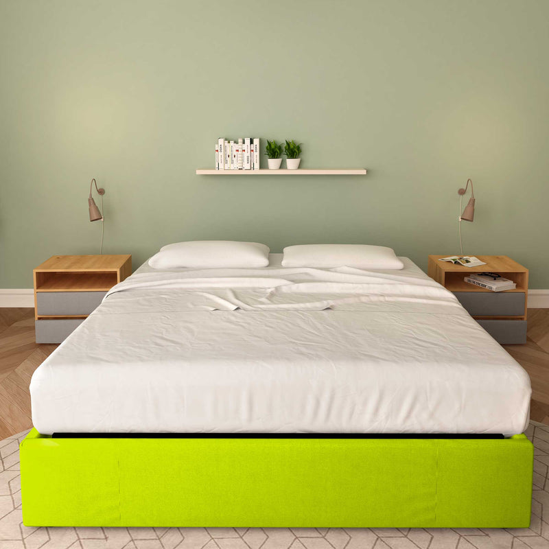 letto king size queen size in ecopelle verde mela senza contenitore clara