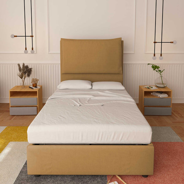 baldiflex letto una piazza e mezza in ecopelle beige Diana XL