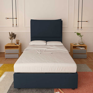 baldiflex letto una piazza e mezza in ecopelle blu notte Diana XL