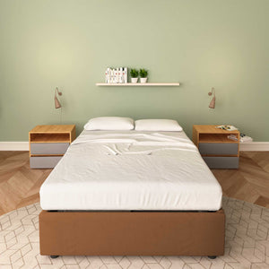 letto in ecopelle caffè senza contenitore una piazza e mezza clara