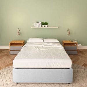 letto in ecopelle grigio chiaro senza contenitore una piazza e mezza clara