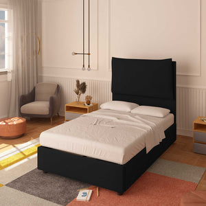 baldiflex letto una piazza e mezza in ecopelle nero Diana XL