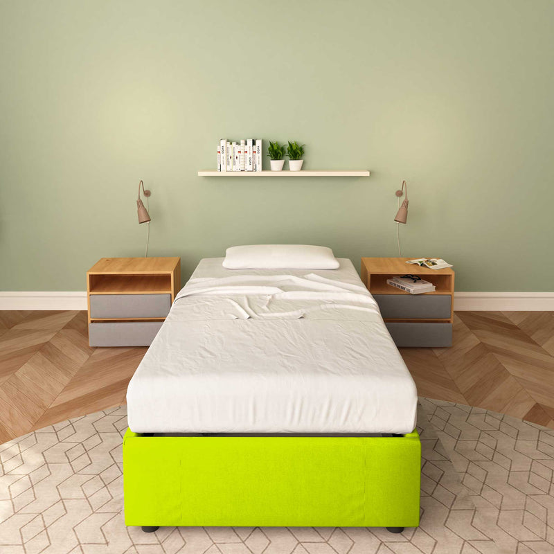 baldiflex letto singolo in ecopelle verde senza contenitore clara