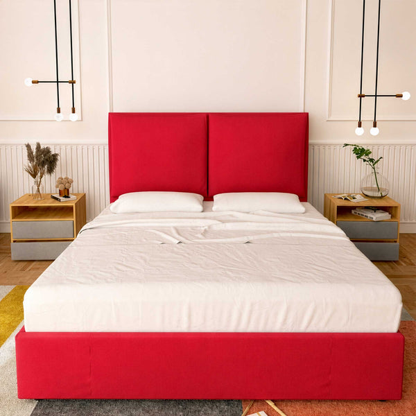 Letto contenitore matrimoniale in tessuto Licia XL
