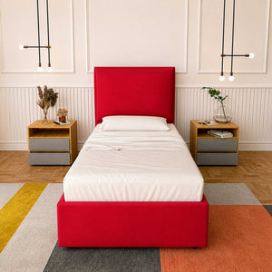 Lit coffre simple en tissu Licia XL