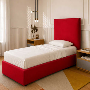 Lit coffre simple en tissu Licia XL