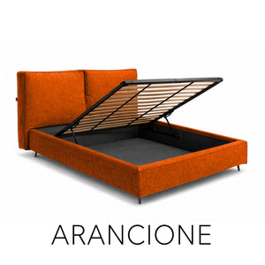 Letto contenitore in tessuto sfoderabile Malika