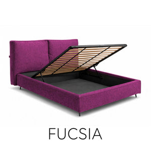 Letto contenitore in tessuto sfoderabile Malika