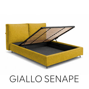 Letto contenitore in tessuto sfoderabile Malika