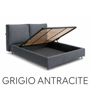 Letto contenitore in tessuto sfoderabile Malika