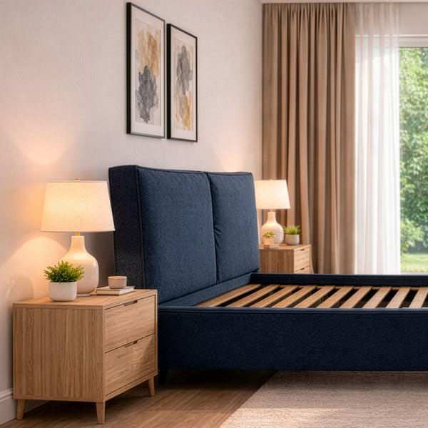 Letto contenitore in tessuto sfoderabile Malika