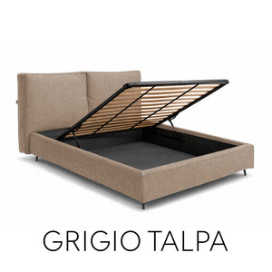 Letto contenitore in tessuto sfoderabile Malika
