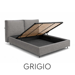 Letto contenitore in tessuto sfoderabile Malika