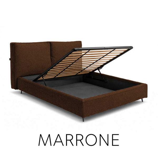 Letto contenitore in tessuto sfoderabile Malika