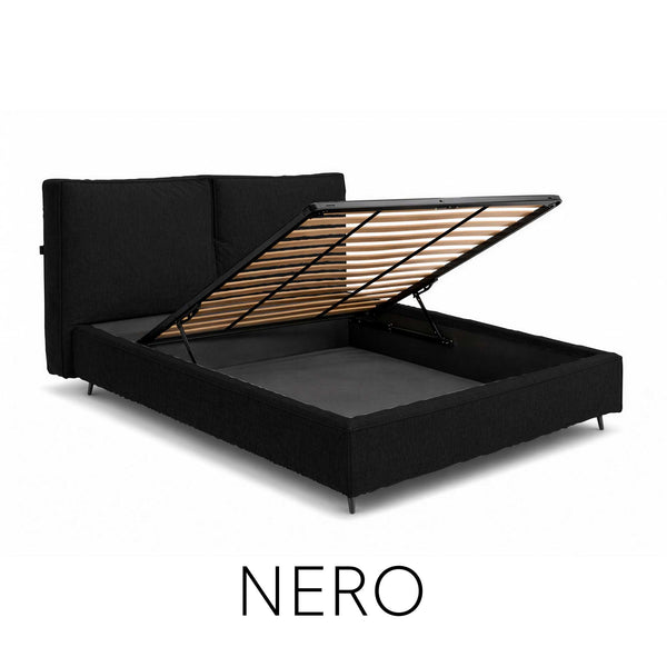 Letto contenitore in tessuto sfoderabile Malika