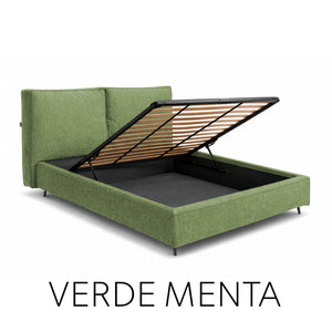 Letto contenitore in tessuto sfoderabile Malika