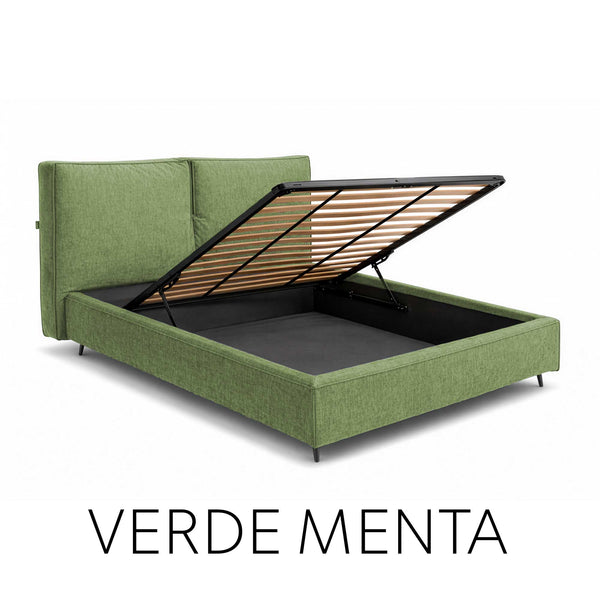 Letto contenitore in tessuto sfoderabile Malika