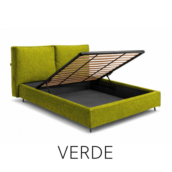 Letto contenitore in tessuto sfoderabile Malika