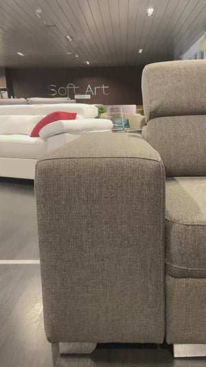 Divano letto angolare con due cubi pouf Gregory