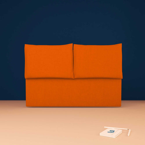 baldiflex testata letto matrimoniale tessuto arancione Licia