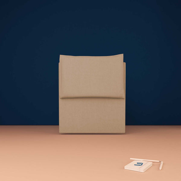 baldiflex testata letto singola tessuto grigio talpa Licia