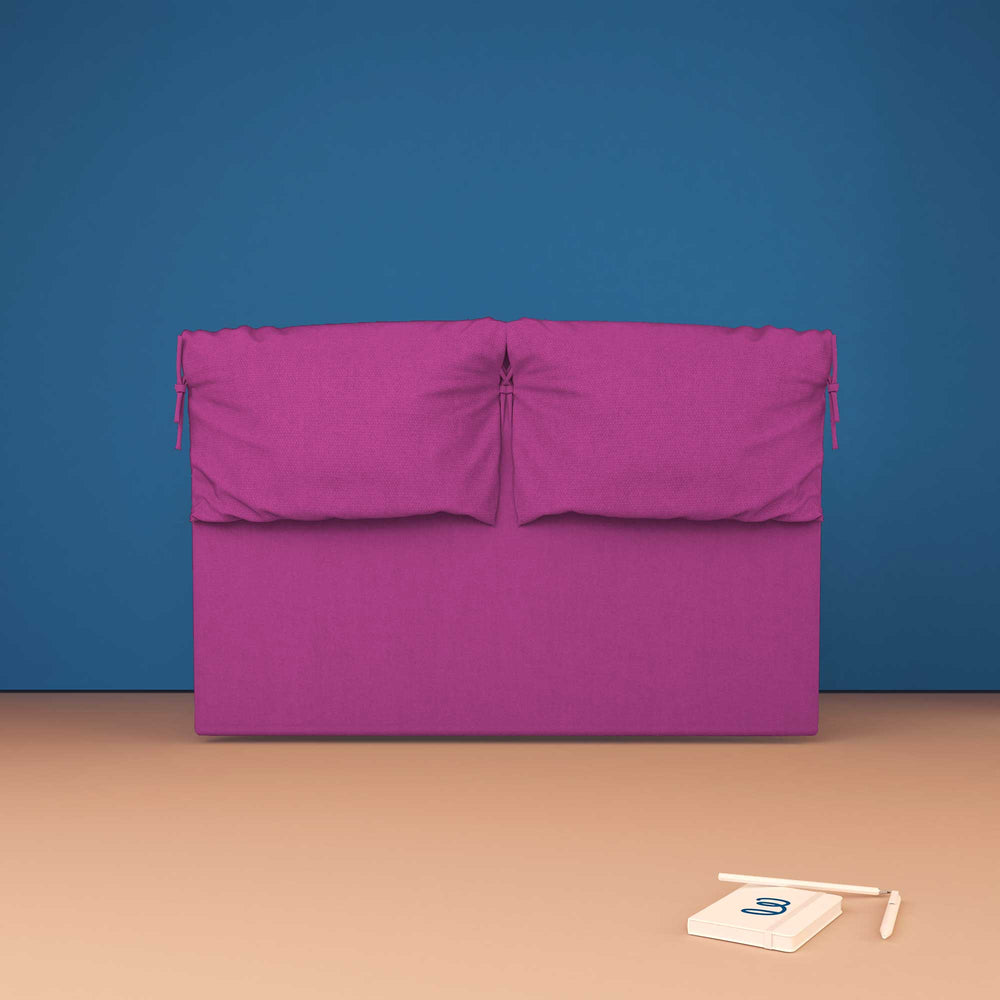 baldiflex testata letto matrimoniale tessuto fucsia Licia Soft