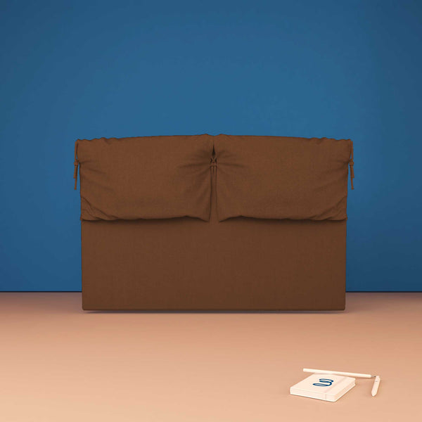 baldiflex testata letto matrimoniale tessuto marrone Licia Soft