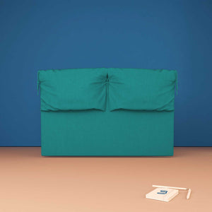 baldiflex testata letto matrimoniale tessuto turchese Licia Soft