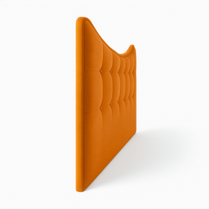 Upholstered fabric double bed headboard Moon