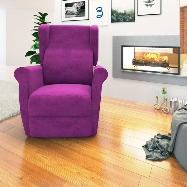 Poltrona relax reclinabile elettrica alzapersona fucsia Flora Baldiflex frontale