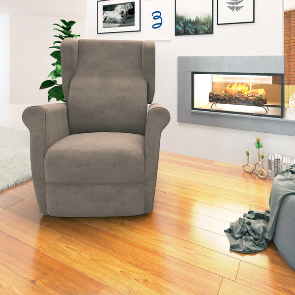 Poltrona relax reclinabile elettrica alzapersona grigio Flora Baldiflex frontale