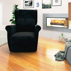 Poltrona relax reclinabile elettrica alzapersona nero Flora Baldiflex frontale