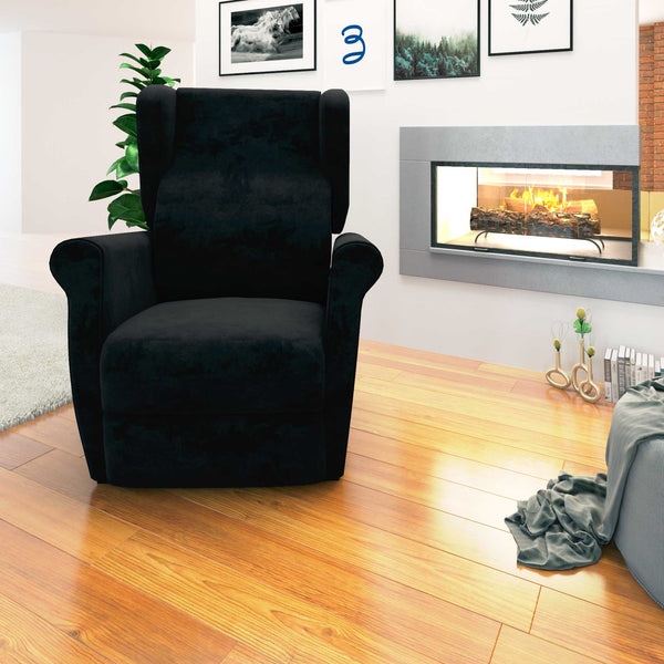 Poltrona relax reclinabile elettrica alzapersona nero Flora Baldiflex frontale