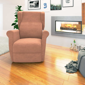 Poltrona relax reclinabile elettrica alzapersona rosa antico Flora Baldiflex frontale