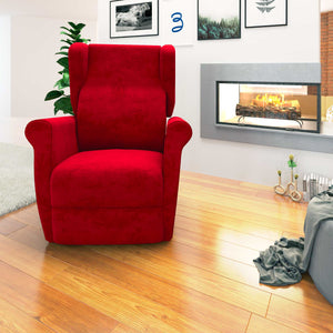 Poltrona relax reclinabile elettrica alzapersona rosso Flora Baldiflex frontale