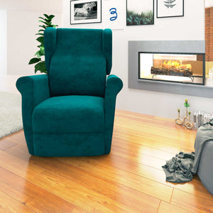 Poltrona relax reclinabile elettrica alzapersona turchese Flora Baldiflex frontale