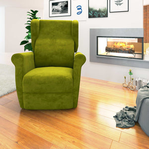 Poltrona relax reclinabile elettrica alzapersona verde Flora Baldiflex frontale