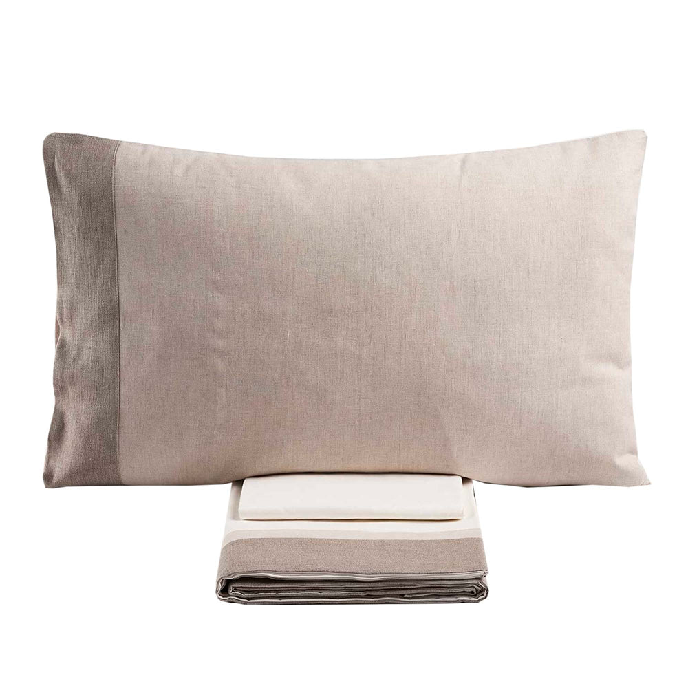 Baldiflex completo letto in puro cotone Aida con lenzuola e federe con balza bianco