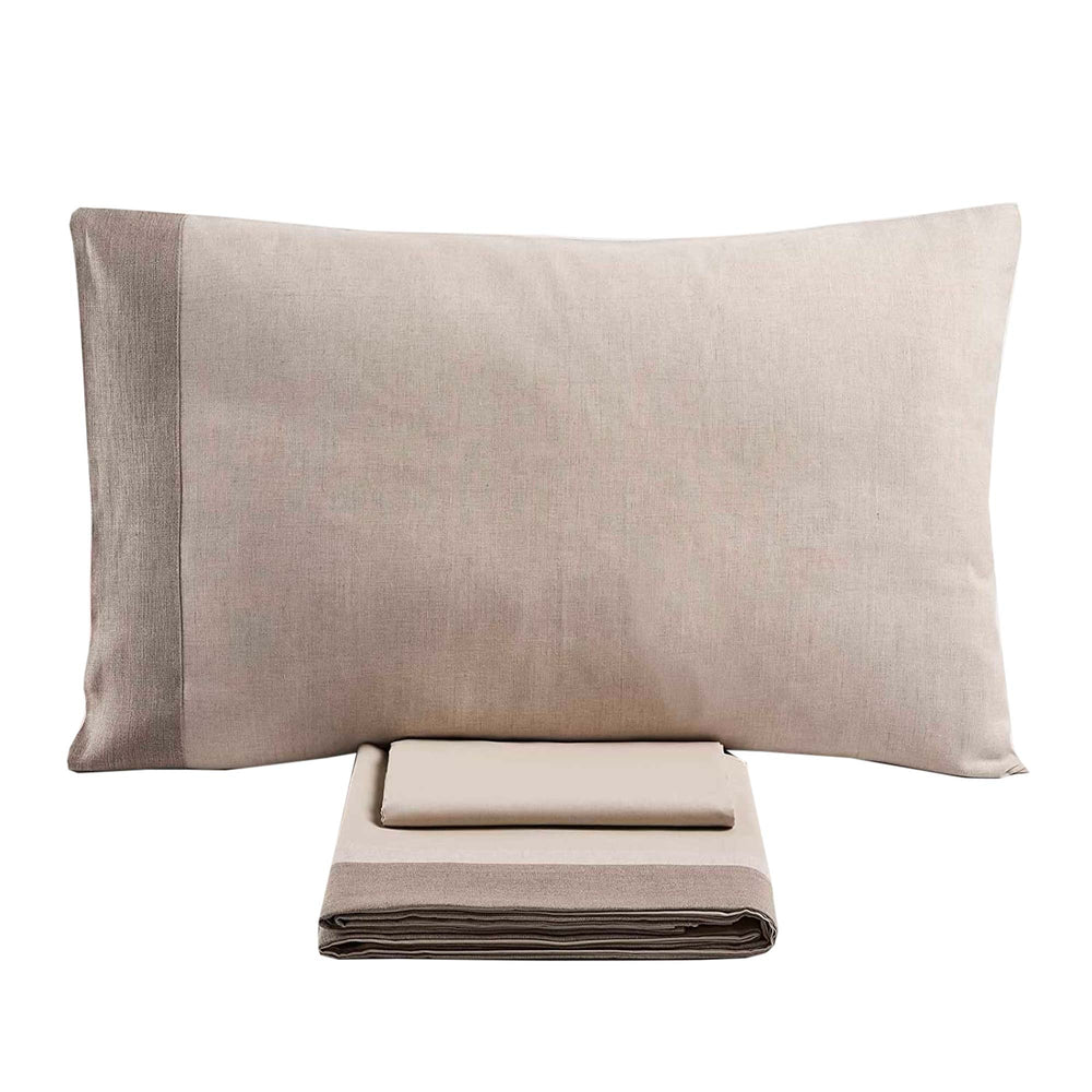 Baldiflex completo letto in puro cotone Aida con lenzuola e federe con balza bianco