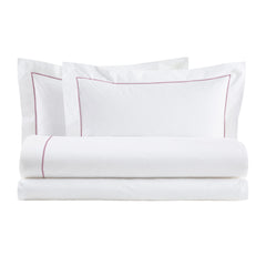 Baldiflex completo letto in percalle di puro cotone con bacchetta kira con lenzuola e federe rosa