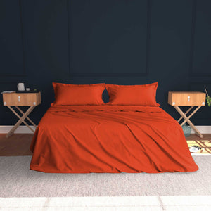 Baldiflex completo letto con lenzuola e federe arancione