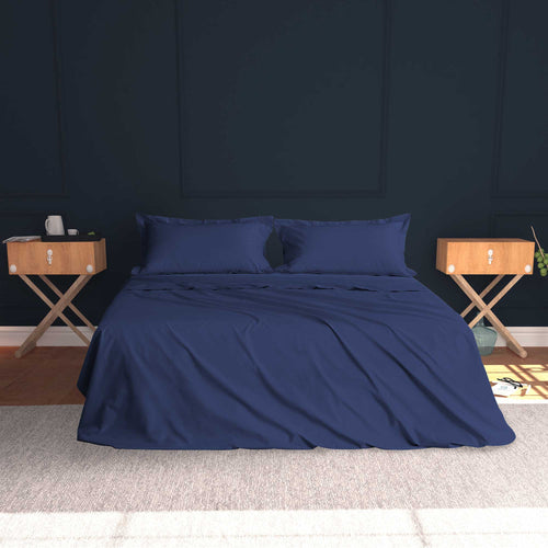 Baldiflex completo letto con lenzuola e federe blu