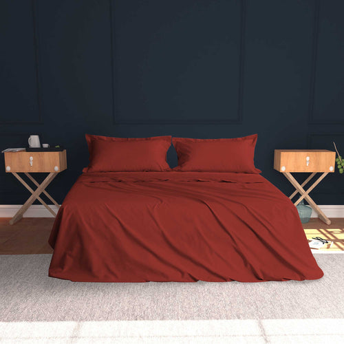 Baldiflex completo letto con lenzuola e federe bordeaux