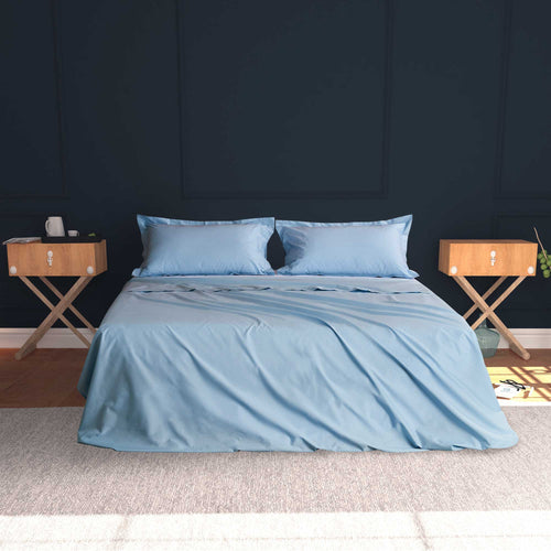 Baldiflex completo letto con lenzuola e federe celeste